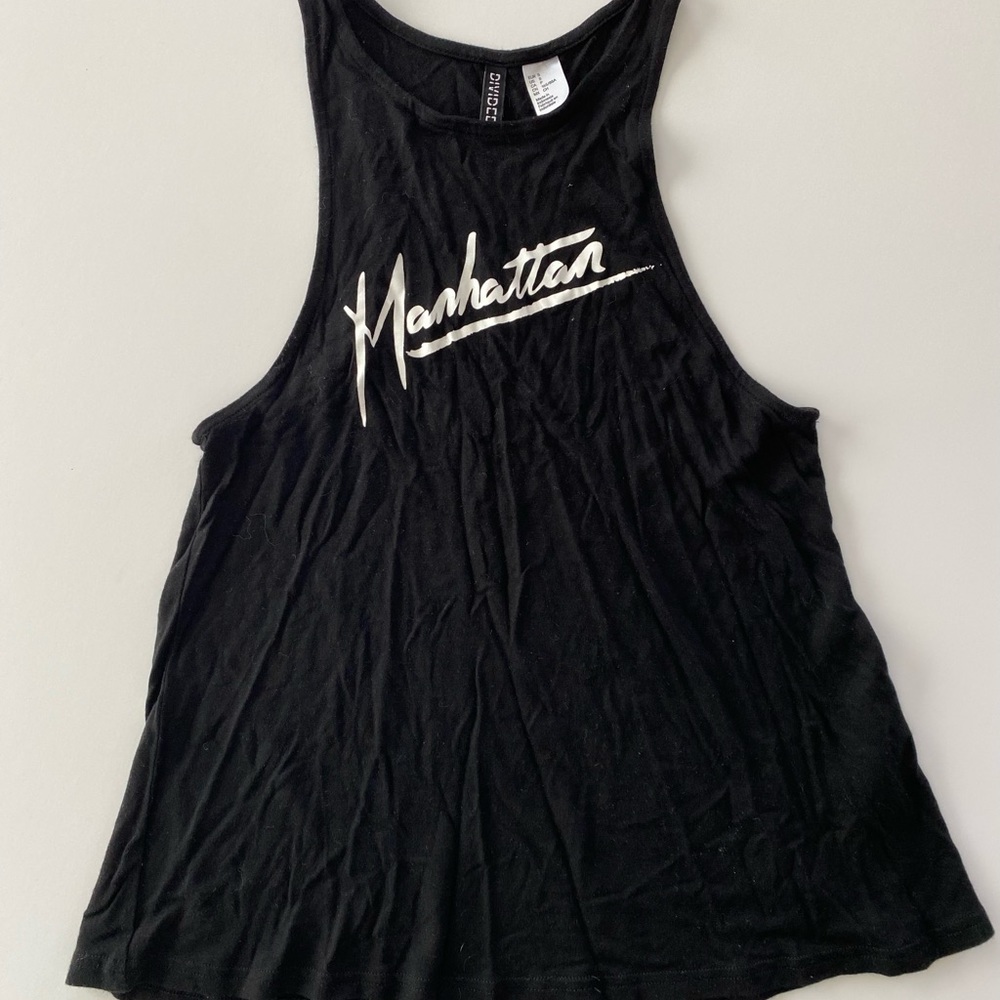 DIVIDED BY H&M BLACK RACERBACK TANK SIZE SMALL- MANHATTAN - Picture 2 of 4